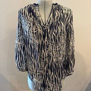 Fei Black and White Shear Blouse - women's size 10